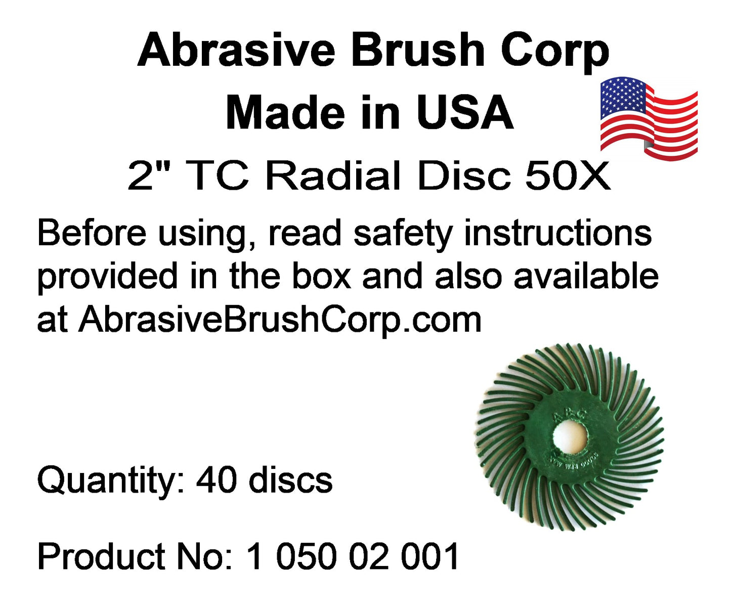 Radial Disc, 2" TC 50X, 40 discs per Box