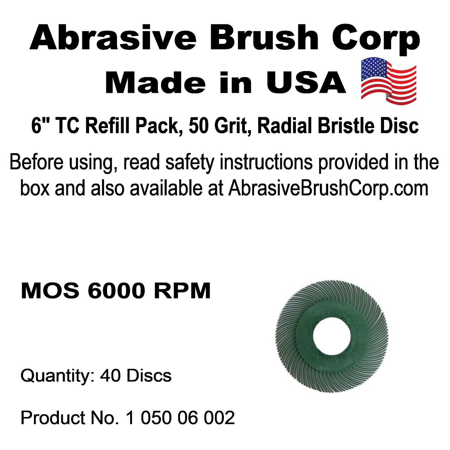 Radial Disc, 6" TC 50X, Box of 40 discs
