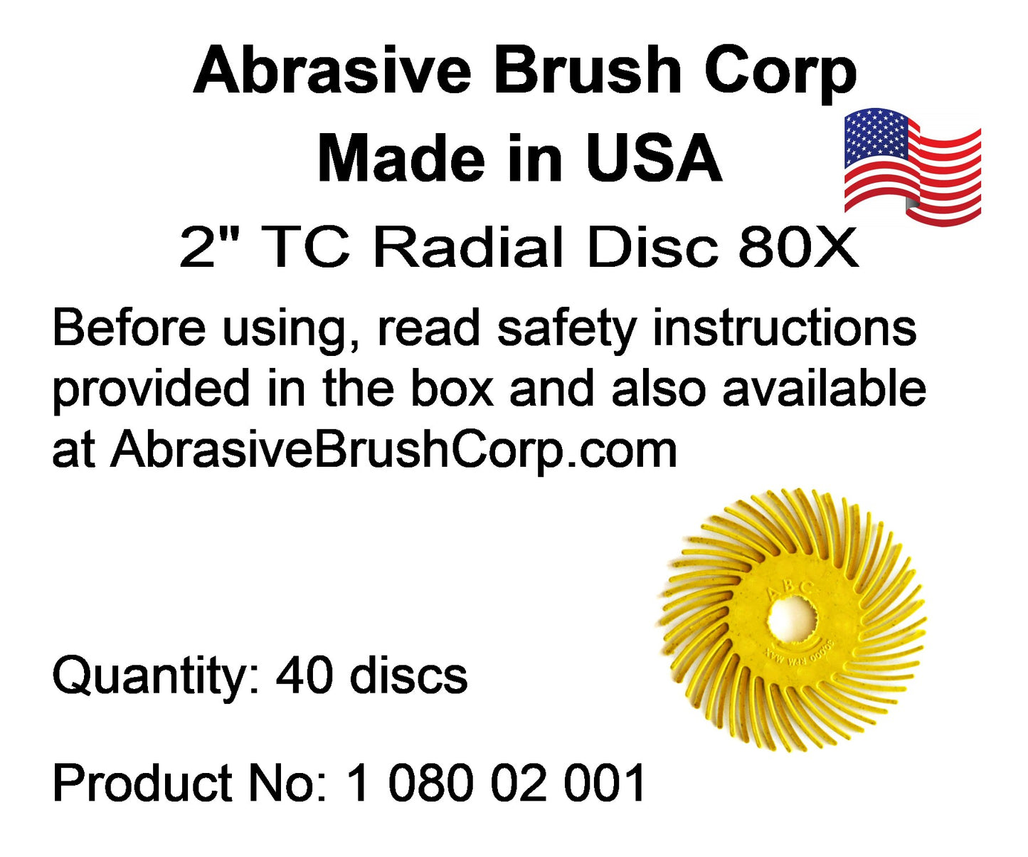Radial Disc, 2" TC 80X, 40 discs per Box