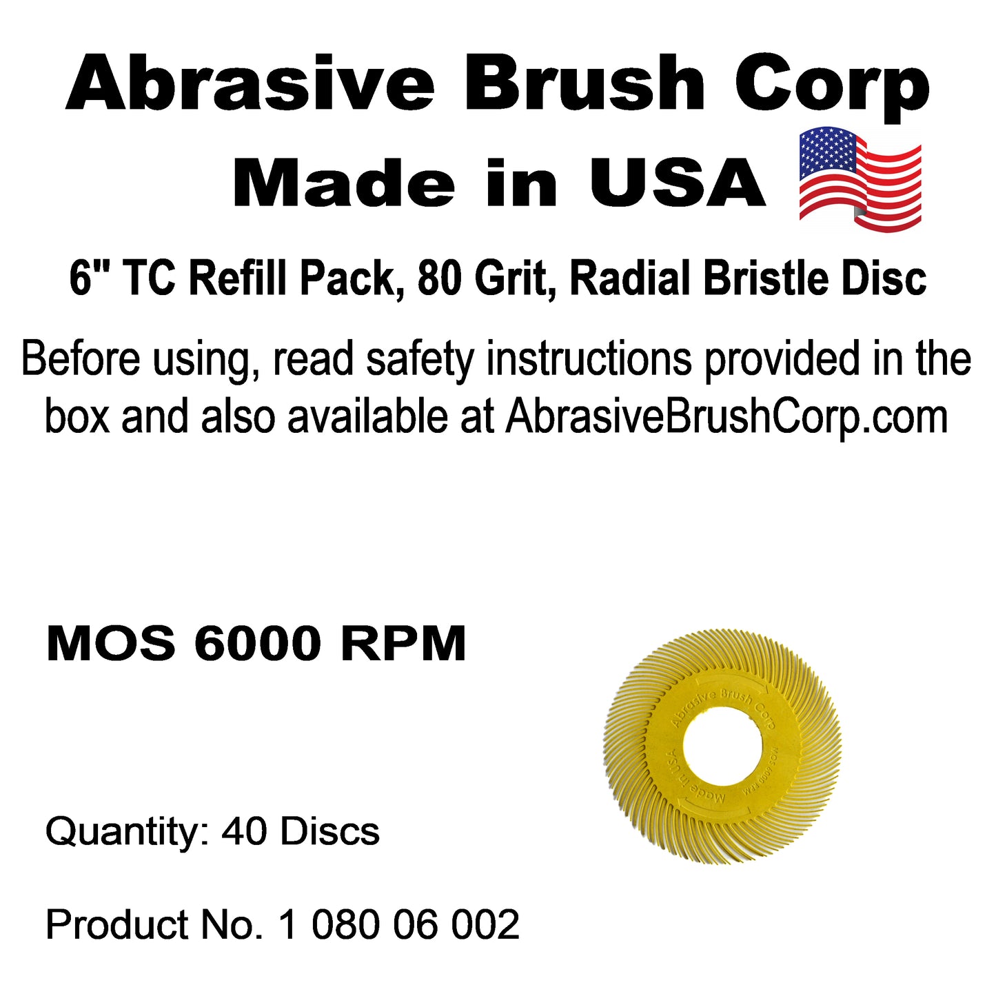 Radial Disc, 6" TC 80X, Box of 40 discs