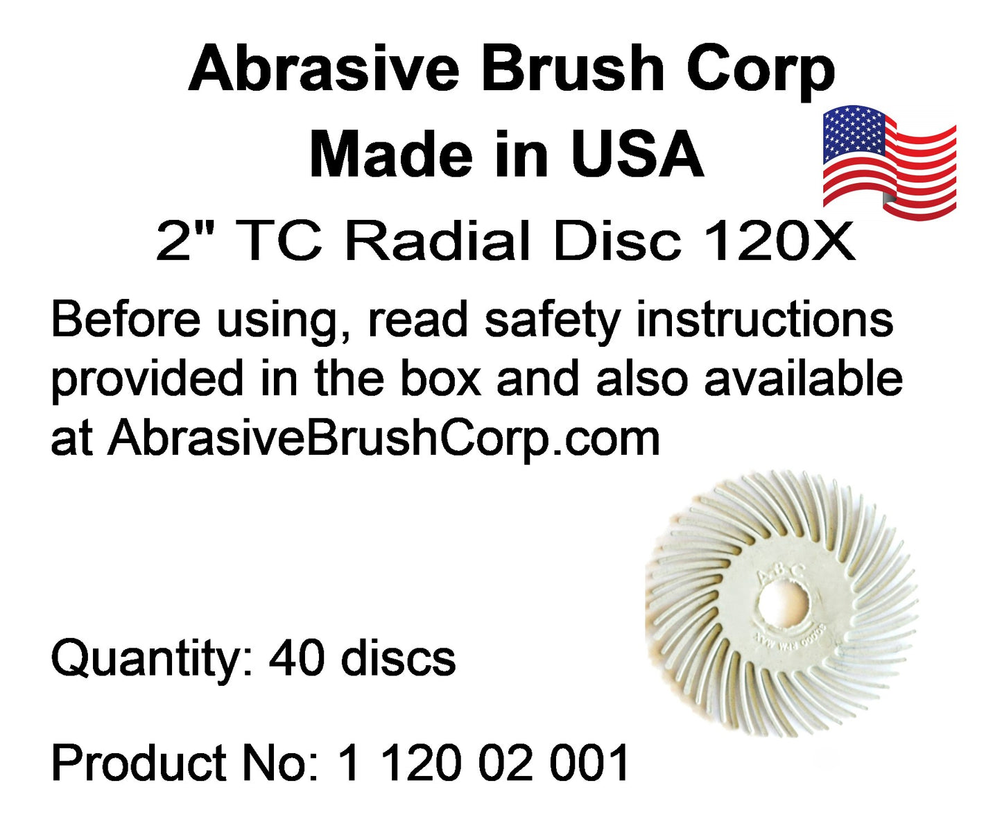 Radial Disc, 2" TC 120X, 40 discs per Box