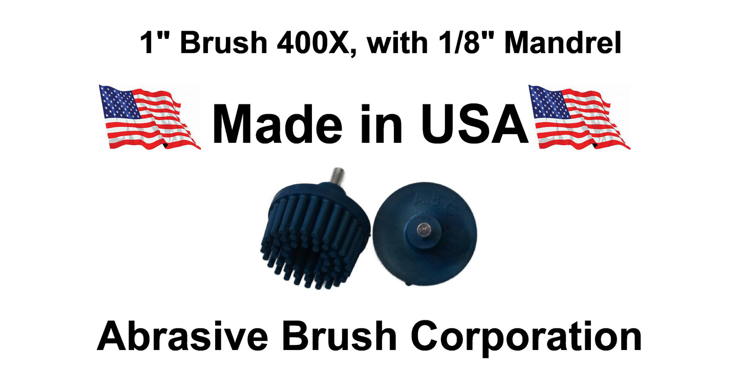 1" Brush 400X, 1/8" Steel Shaft, Box of 10
