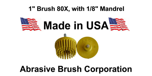 1"Brush 80X, 1/8" Steel Shaft, Box of 10 (For Dremel)