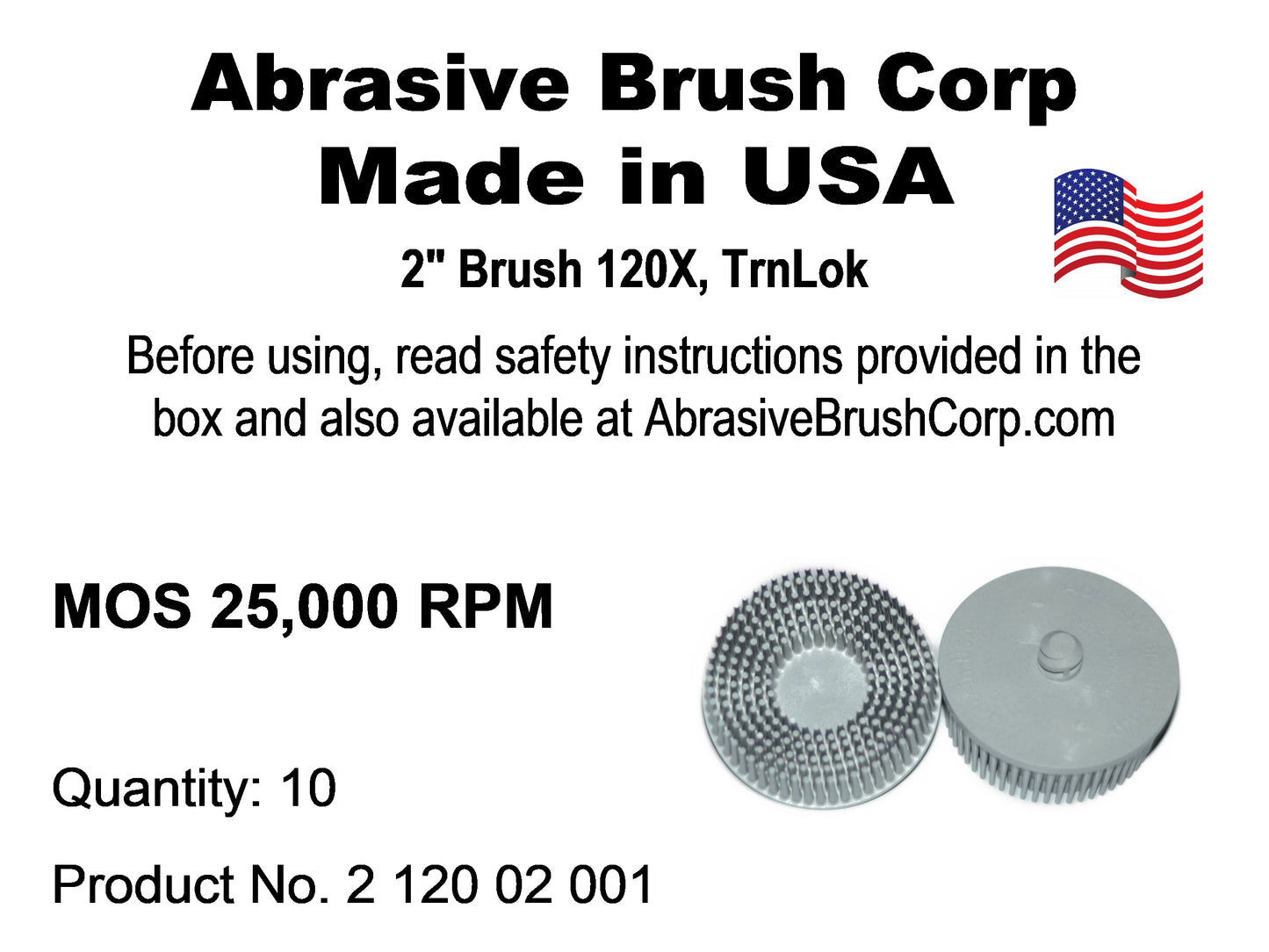 2" Brush 120X, TrnLok, Box of 10