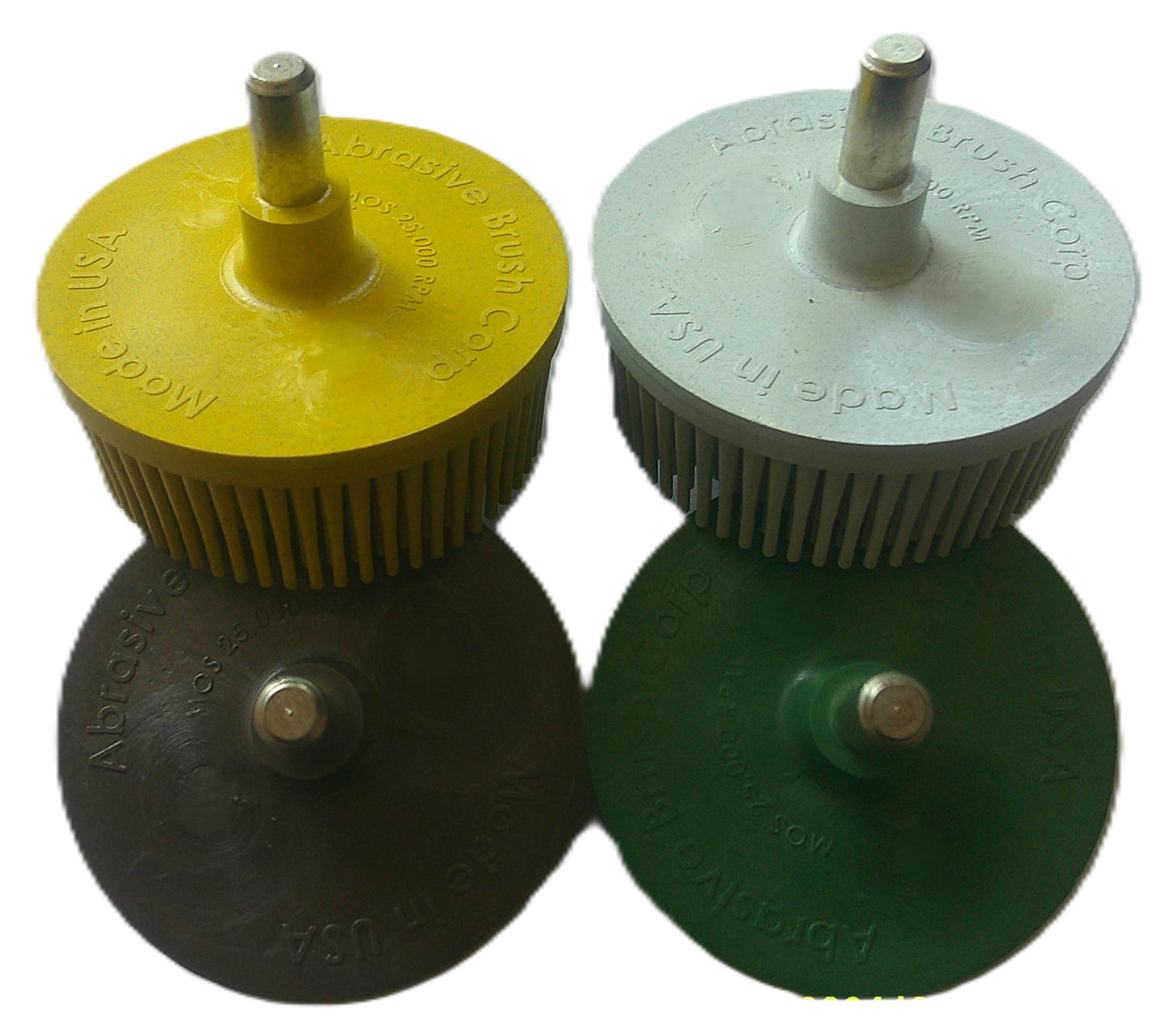 2"Brush 1/4" Steel Shaft, Sample Pack, 1 each 36X, 50X, 80X, 120X