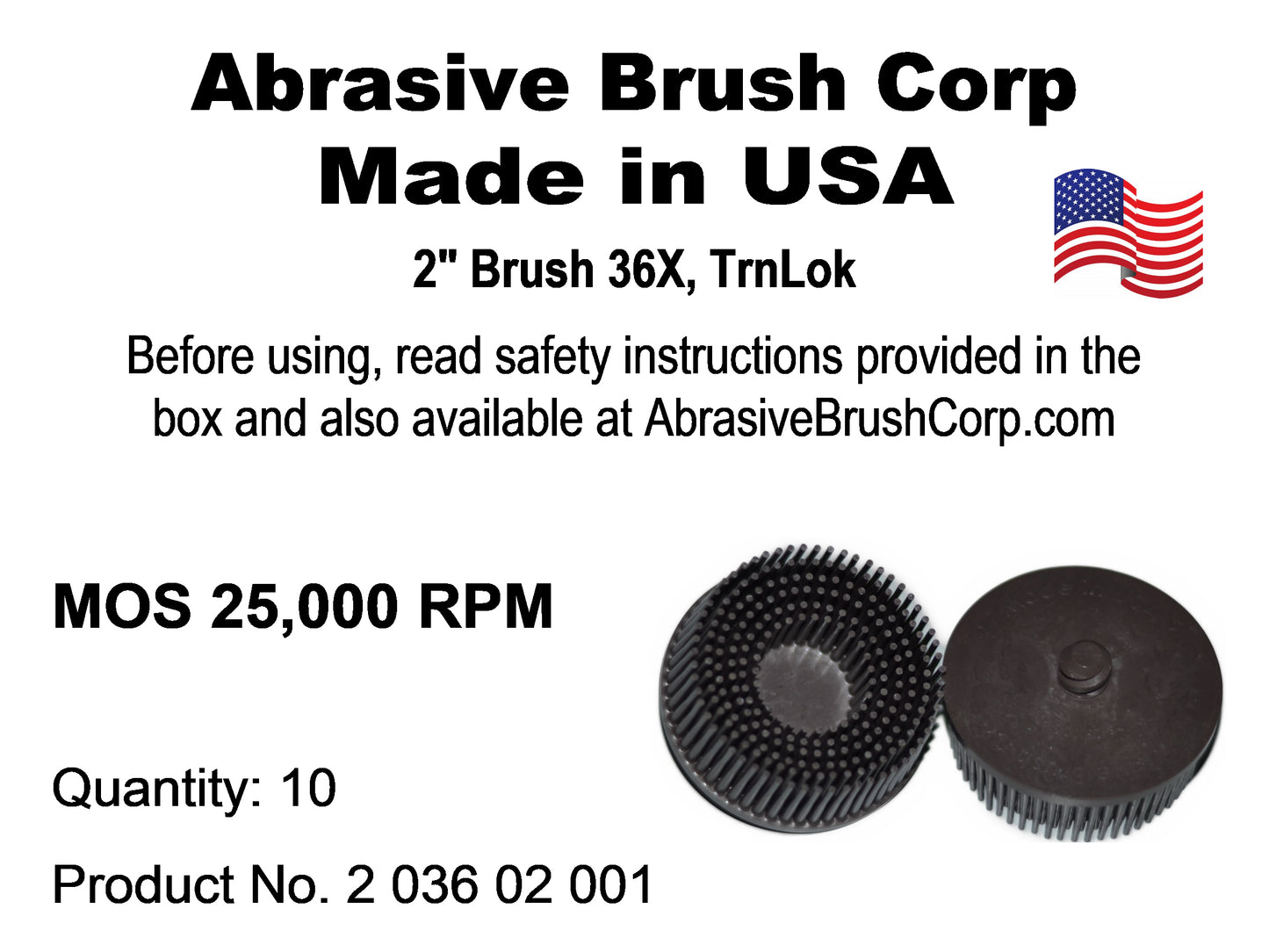 2" Brush 36X, TrnLok, Box of 10