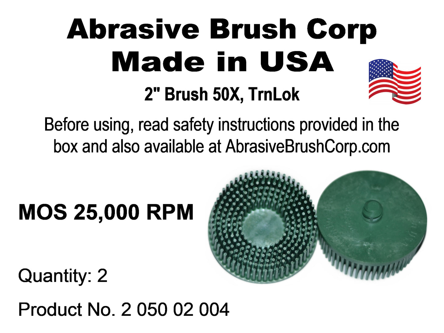 2" Brush 50X, TrnLok, Bag of 2 Brushes