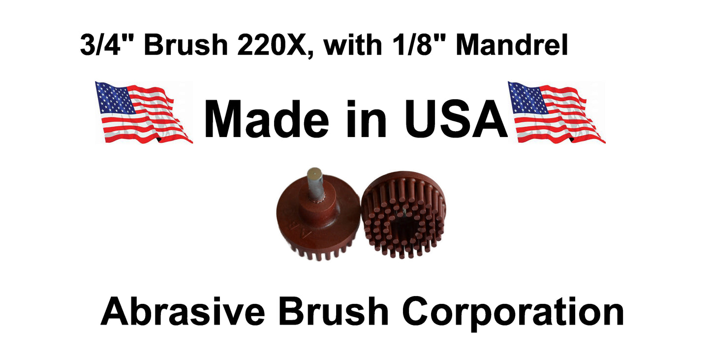 3/4" Brush 220X, 1/8" Steel Shaft, Box of 10