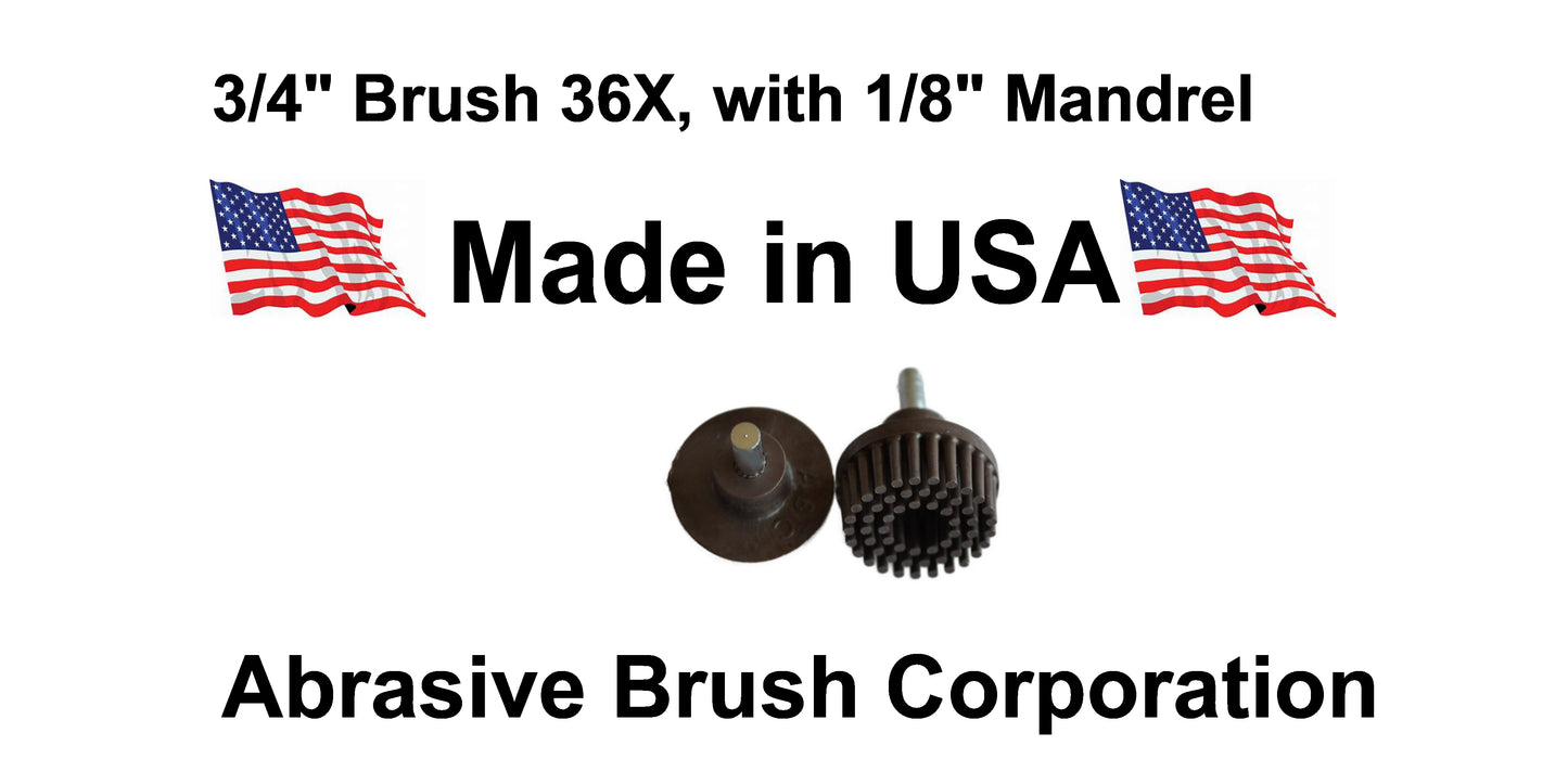 3/4" Brush 36X, 1/8" Steel Shaft, Box of 10