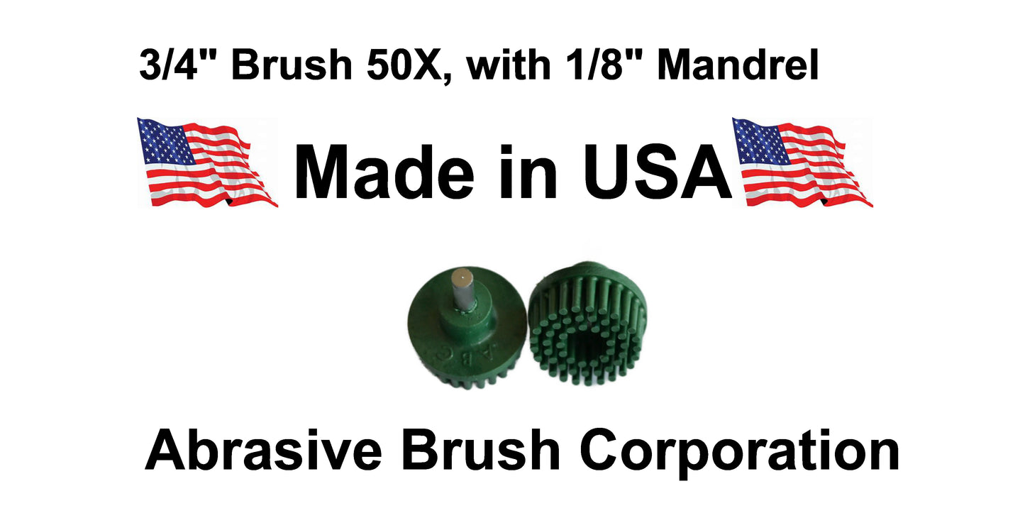 3/4" Brush 50X, 1/8" Steel Shaft, Box of 10
