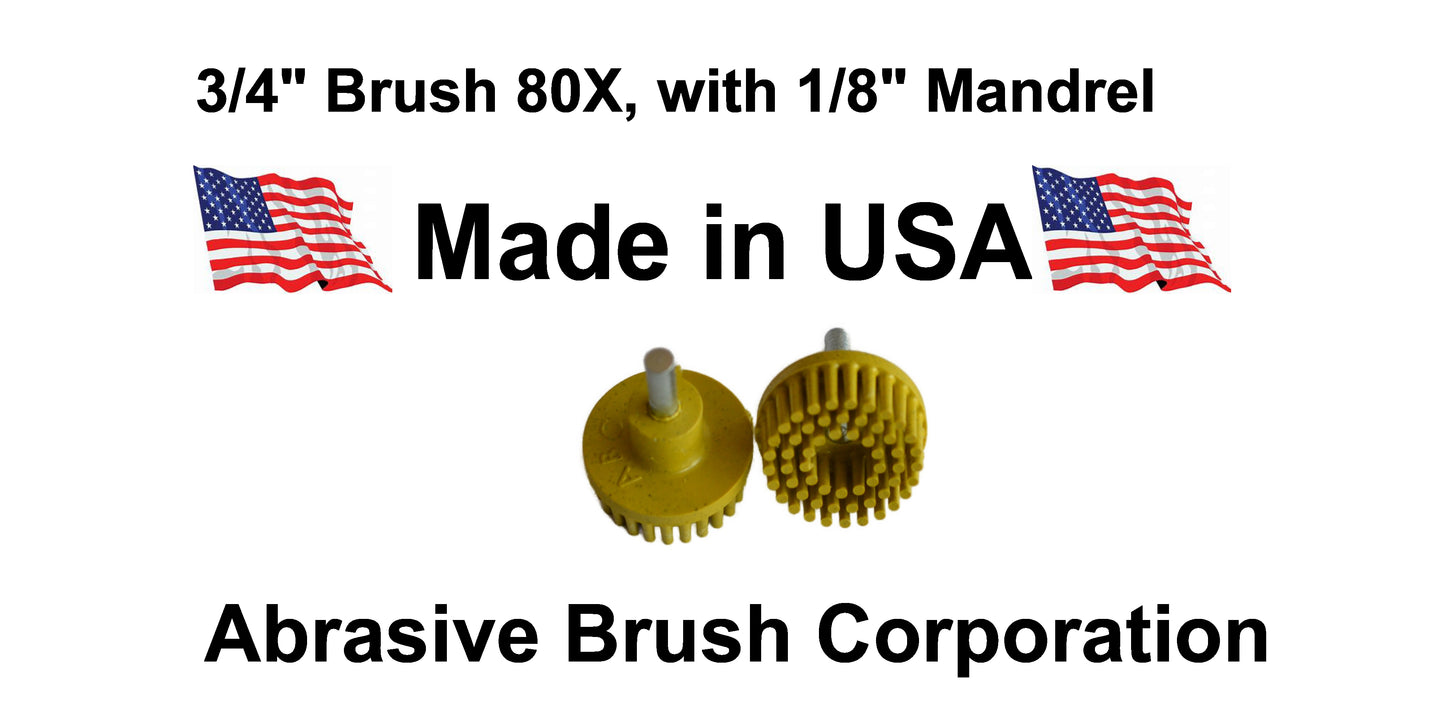 3/4" Brush 80X, 1/8" Steel Shaft, Box of 10