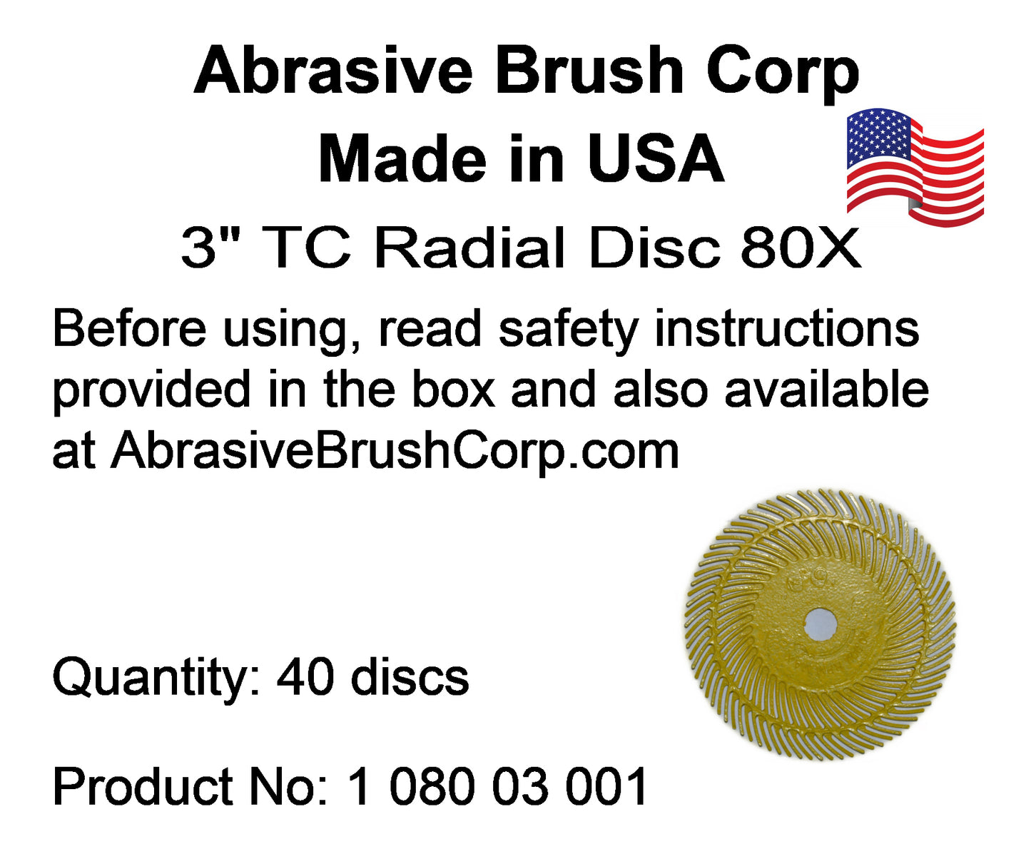 Radial Disc, 3" TC 80X, 40 discs per Box